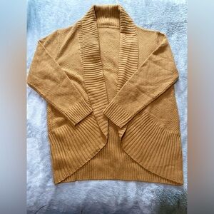 Cozy Mustard Open-Front Cardigan